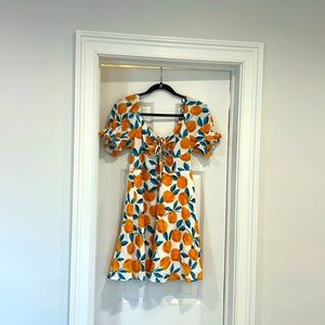 Printed orange dress